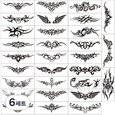 Partybok.com 刻字紋身貼紙 30 張 JT001 14.5 x 5.5 厘米, 單色, 6組