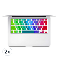 애니클리어 맥북 에어15 M3 컬러 키스킨, 레인보우, 2개