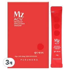 PURUNONG Mz蘋果醋隨身包 15條入, 3個, 300g