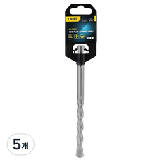 델리 툴즈 SDS Plus 텅스텐 스틸 다용도 해머 드릴 지름 12mm x 160mm 실버 EDH-Y12160, 5개