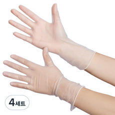 B2win受難日簡約清潔手套雙手組, 4組, 中( M), 半透明