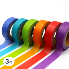 半霧面基本素色膠帶 12mm x 7m 6入組, 混色, 3個