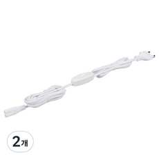 LISHIN Vitson T5專用 2針開關型電源線, 3m, 白色, 2個