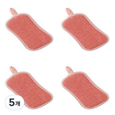 양면 주방 수세미 레드, 4개, 5개