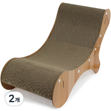 펫츠몬 고양이 우드 리클라이너 안락쇼파 스크래쳐, 혼합색상, 2개