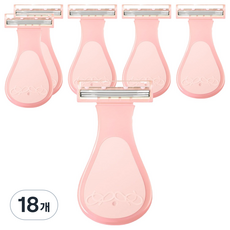 마켓링 여성용 소프트 면도기 핑크 type1 ONE SIZE, 18개, 1개입