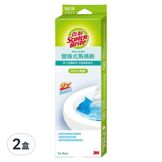 3M Scotch-Brite 百利 替換式馬桶刷 除菌抗汙清潔型 1柄 + 4刷頭, 2盒
