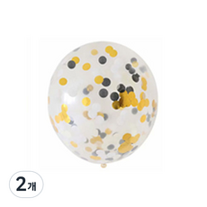 컨페티 풍선 50p, 블랙골드, 2개