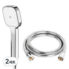 아메리칸스탠다드 리비어 샤워기 + 황동스텐 샤워줄 1.8m 세트, 크롬, 2세트