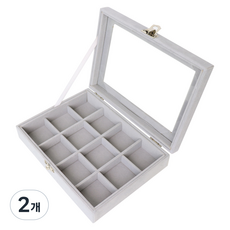 하늬통상 쥬얼리 악세서리 보관함, 그레이 D, 2개
