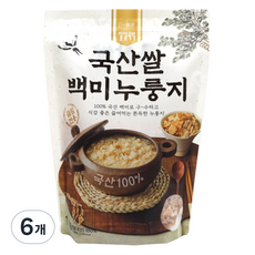일일곡식 국산쌀 백미 누룽지, 6개, 1kg
