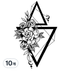 Dalmoa 字母指甲花紋身刺青貼紙, AE 23, 10個