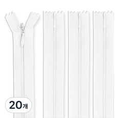 앙플러스 깔끔한 콘실 지퍼 100cm, 화이트, 20개