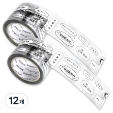 아이코닉 데코 키스컷 테이프 다꾸 스티커 30mm x 5m, 03Cartoon, 12개