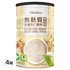 Vilson 米森 無麩質有機杏仁穀奶無加糖, 4罐, 400g