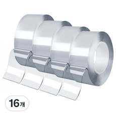 엔더 초강력 아크릴 폼 나노 실리콘 클리어 겔 양면 테이프 30mm x 5m, 투명, 16개