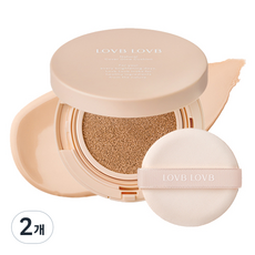 럽럽 내추럴 커버 글로우 쿠션, 21P 포슬린 아이보리, 2개