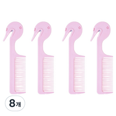신도프라임 머리끈 커터 빗, 8개, 핑크