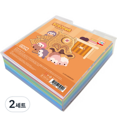 YOUNG ART Sosofun 雙面同色色紙 200張 + 附提把收納盒 A套組, 2套