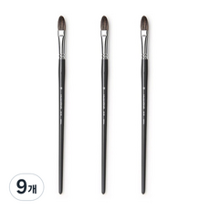 HWAHONG 華虹 壓克力平頭筆刷 黑色 牛耳毛 815 F, 16號, 9個