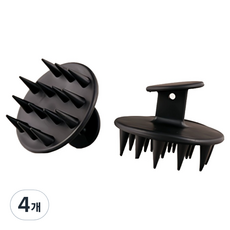 Huolly 矽膠頭皮洗髮按摩器, 4個, 黑色