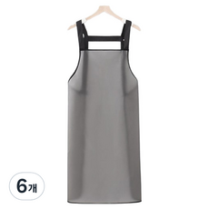 바른리빙 H형 방수 우레탄 앞치마 95cm, 블랙, 6개