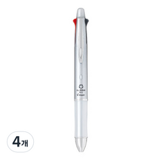 百樂 Dr. Grip 4+1 多功能筆 0.7mm BKHDF1SFN, 銀色, 4個