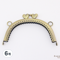 해피베어스 앤틱 라운드 하트볼 프레임 12.5cm, 앤틱골드, 6개