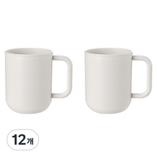 THE ZAKKA 基本款附手柄浴室漱口杯, 象牙白, 12個