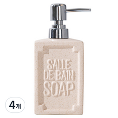 더자카 다용도 사각 세라믹 욕실 디스펜서 FREE(8.2 x 6 x 18 cm), 살구, 4개