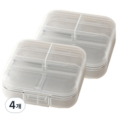 리치쌀봉 간편한 요일별약통 케이스 7칸 투명 S 7.8 x 7.8 x 3.5 cm, 4개