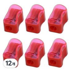 블랙트리 심플 레인보우 휴대용 연필깎이, 핑크, 12개