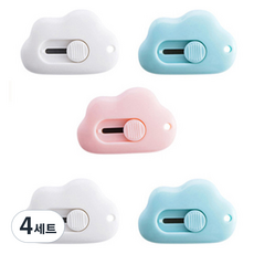 라붐 귀여운 미니 구름 문구 커터칼 3종 + 랜덤발송 2p 세트, 혼합색상, 4세트