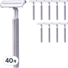 Blue Market 酒店一次性剃須刀 白色, 40個, 1入