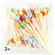 竹製梅花花飾籤, 3個, 100入