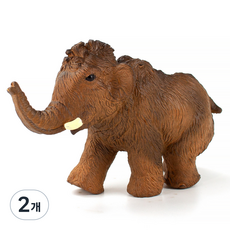 파포 어린 맘모스 매머드 공룡 장난감 피규어, 2개