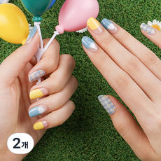 Mallang Real凝膠美甲貼, 雛菊野餐, 2個