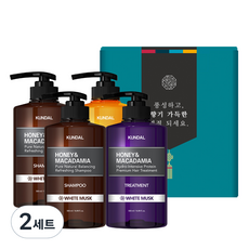 KUNDAL 昆黛爾 蜂蜜夏威夷果洗髮精 2瓶入+護髮乳+沐浴乳節日禮盒 白麝香, 2組