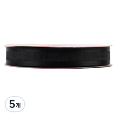 노크원 양단 오간디 리본 15mm, 검정, 15m, 5개