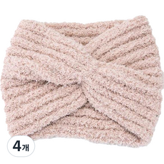 tsh 寬版交叉洗臉髮帶 FREE, 4個, 粉紅色