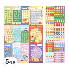 인디고어린이 나의 꿈 칭찬 스티커판 12종 + 스티커 12종 세트, 혼합색상, 5세트