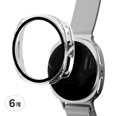 요거 갤럭시워치 풀커버 액정보호필름 강화유리 케이스, 투명, 6개