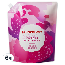 더블하트 유아 섬유유연제 플로럴아로마 리필, 2.1L, 6개