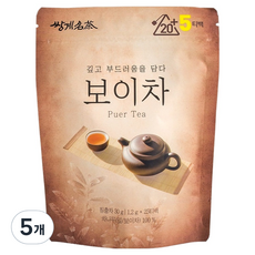 쌍계명차 보이차 삼각티백, 5개, 25개입, 1.2g