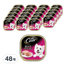 시저 1세 이상 강아지 주식캔, 닭, 100g, 48개