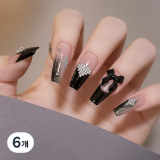 ItTem SHOP 法式系列長短款設計美甲片, 6個, 努比亞