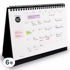 아이씨엘디자인 Scheduler Desk Calendar 2025, 혼합색상, 6개