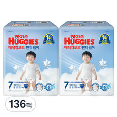 HUGGIES 好奇 Magic Comfort Summer褲型尿布, 第7階段, 136片