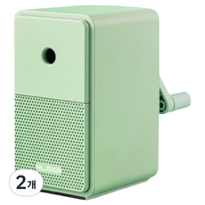 NUSIGN 紐賽 旋轉式5段筆芯調節美術繪圖用削鉛筆機 NS077-S, 綠色, 2個