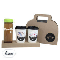 1AM 쥬뗌므 프리미엄 크라프트 블랜딩차세트, 크라프트 패키지 + 티백세트(테이크아웃잔 2p + 얼그레이 블라썸 3p + 트리플 베리 3p) + THANK U 보틀 스티커 + 연두뚜껑 보틀 +  땡큐 패키지 스티커, 4세트